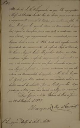 Cópia de despacho n.47 enviado por João Carlos Augusto de Oyenhausen-Gravenburg (1776-1838), Marq...