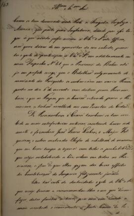 Cópia de despacho enviado por Luís José de Carvalho e Mello (1764-1826), para Felisberto Caldeira...