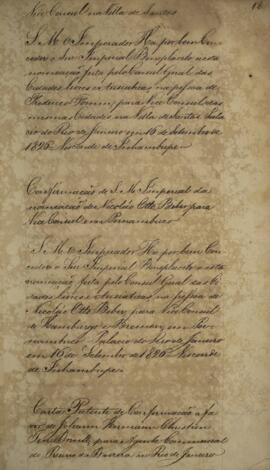 Carta patente com data de 9 de outubro de 1826 pela qual se confirma a nomeação de Johann Hermann...