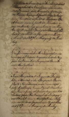 Carta patente com data de 9 maio de 1827 pela qual se confirma a nomeação de David Augustin Victo...