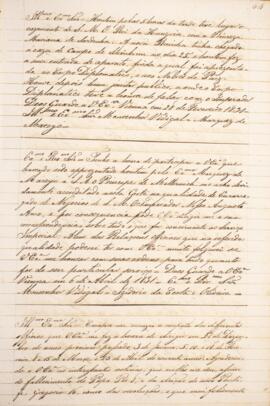 Cópia de ofício enviado por Francisco Afonso de Meneses de Sousa Coutinho (1796-1834), Marquês de...