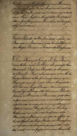 Carta patente com data de 24 de maio de 1826 pela qual se confirma a nomeação de Gerard Brender a...
