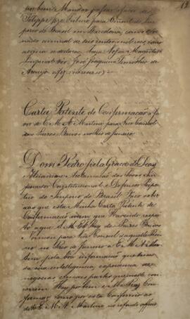 Carta patente com data de 20 de junho de 1826 pela qual se confirma a nomeação de E. M. A. Martin...