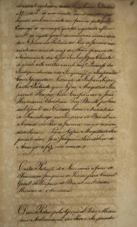 Carta patente com data de 30 de maio de 1826 pela qual se confirma a nomeação de Francisco Joaqui...