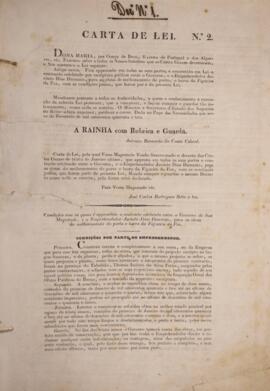 Decreto português datado de 09 de fevereiro de 1843, intitulada de Carta de Lei nº 2, na qual apr...