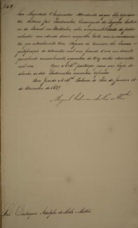 Cópia de despacho n.69 enviado por Miguel Calmon du Pin e Almeida (1794-1865), Marquês de Abrante...