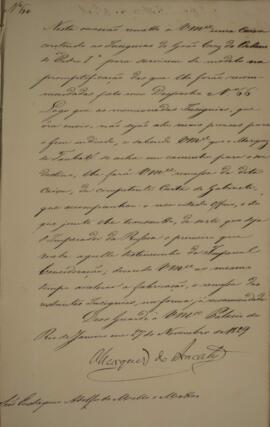 Cópia de despacho n.60 enviado por João Carlos Augusto de Oyenhausen-Gravenburg (1776-1838), Marq...