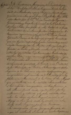 Cópia de despacho datado de 18 de setembro de 1819, informando sobre um Tratado firmado entre o r...