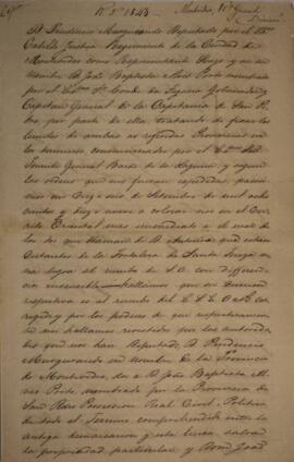 Cópia de despacho datado de 16 de setembro de 1819, informando sobre um Tratado firmado entre o r...