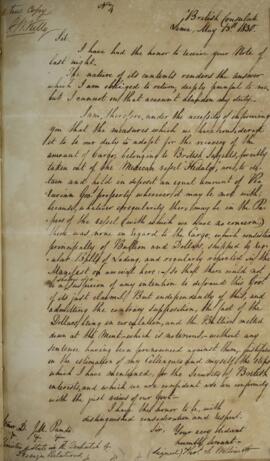 Cópia de Nota Diplomática enviada por S. William* para José Maria Pando (1787-1840), com data de ...