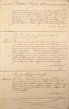 Cópia de ofício enviado por José Agostinho Barboza Junior, para D. Tomás de Anchorena (1783-1847)...