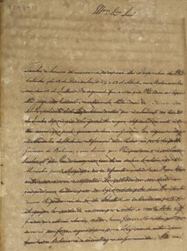 Cópia de Ofício enviado por Duarte da Ponte Ribeiro, Barão da Ponte Ribeiro (1795-1878) para Fran...