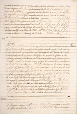 Cópia de ofício enviado por João Antônio Pereira da Cunha (1798-1834), para Luiz Moutinho Lima Al...