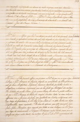 Cópia de ofício enviado por Manuel Rodrigues Gameiro Pessoa (1800 – 1846), Visconde de Itabaiana,...