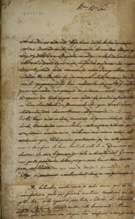 Cópia de Ofício enviado para Miguel Calmon du Pin e Almeida, Marquês de Abrantes (1796-1865) com ...