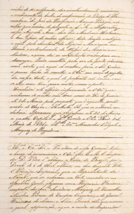 Cópia de ofício enviado por Eustáquio Adolfo de Mello Mattos (1795-s.d.) para Monsenhor Francisco...