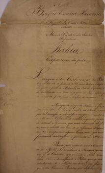 Relatório original escrito por Diogo Soares da Silva de Burén, com data de 31 de maio de 1828, contendo a exposição dos fatos, observações, inventário, contas do navio e a conta geral referentes ao brigue-escuna “Heroína”, propriedade de Manoel Cardoso dos Santos sob o comando do mestre Miguel Antônio Netto.