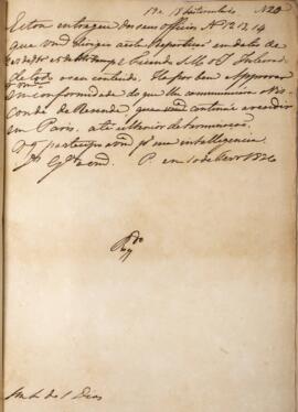 Despacho original enviado para Luiz de Souza Dias (s.d.), com data de 10 de fevereiro de 1826, di...