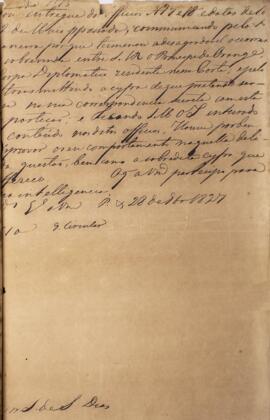 Despacho original enviado para Luiz de Souza Dias (1764-1826), com data de 28 de novembro de 1827...