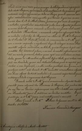 Cópia de circular enviada por Francisco Carneiro de Campos (1765-1842), para Eustáquio Adolfo de ...