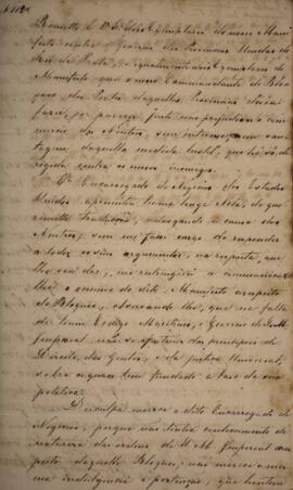 Cópia de ofício enviado por José Egídio Álvares de Almeida (1767-1832), Marquês e Visconde de San...