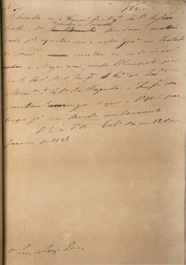 Despacho original enviado para Luiz de Souza Dias (1764-1826), com data de 12 de janeiro de 1828,...