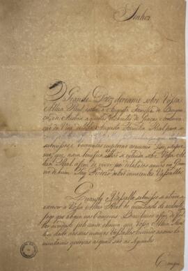 Carta de gabinete original enviada por Manoel Alves Lima, enviado do rei de Onim, para D. Pedro I...