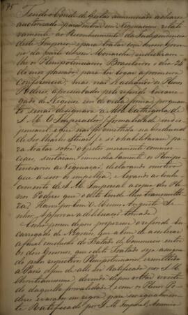 Cópia de ofício enviado por Francisco Vilela Barbosa (1769-1846), Visconde de Paranaguá para Manu...