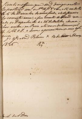 Despacho original enviado para Luiz de Souza Dias (s.d.), com data de 13 de março de 1826, acusan...