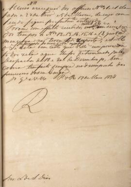Despacho original enviado para Luiz de Souza Dias (1764-1826), com data de 17 de maio de 1828, ac...