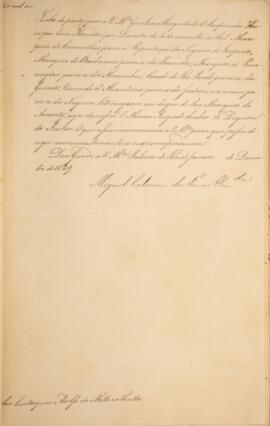 Cópia de circular enviada por Miguel Calmon du Pin e Almeida (1796-1865), Marquês de Abrantes, pa...