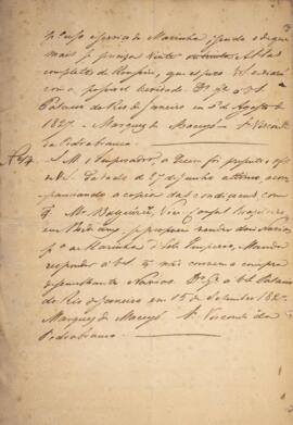 Cópia de despacho enviado por Francisco Afonso de Meneses de Sousa Coutinho (1796-1834), Marquês ...