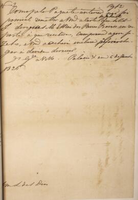 Despacho original enviado para Luiz de Souza Dias (s.d.), com data de 06 de junho de 1826, acusan...