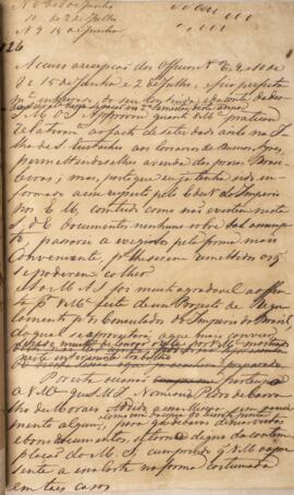Despacho original enviado para Luiz de Souza Dias (1764-1826), com data de 22 de setembro de 1828...