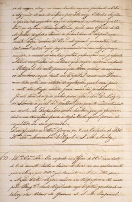 Cópia de ofício enviado por José Matheus Nicolay, com data de 11 de outubro de 1830, acusando o r...