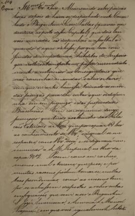 Cópia de ofício enviado por Antônio José Falcão da Frota (1780-1848) para Luís José de Carvalho e...