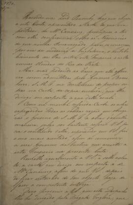 Segunda via de despacho original enviado por Antônio Luiz Pereira da Cunha (1760-1837), Visconde ...