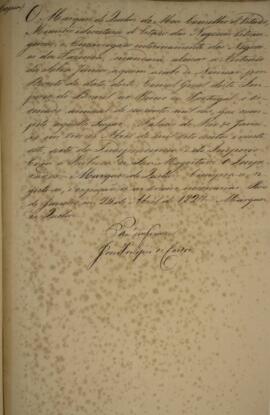 Cópia de decreto em que o Imperador D. Pedro I (1798-1834) determina o pagamento do ordenado anua...