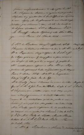 Cópia de nota diplomática enviada por Domingos Borges de Barros (1780-1855), Visconde de Pedra Br...