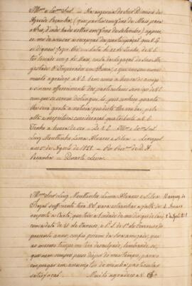 Cópia de ofício enviado por Duarte Lessa (1788-1832) para Luiz Moutinho de Lima Álvares e Silva (...