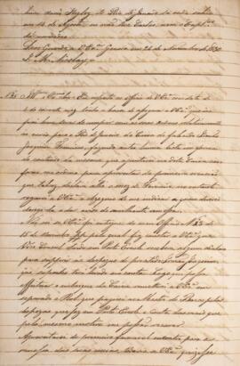 Cópia de ofício enviado por José Matheus Nicolay, com data de 13 de dezembro de 1830, acusando o ...