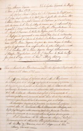 Cópia de Circular enviada por Francisco Muniz Tavares (1793-1876) para Príncipe Gagarin (1810-189...