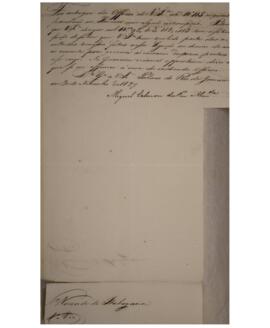 Cópia de despacho enviado por Miguel Calmon du Pin e Almeida (1796-1865), Marquês de Abrantes, pa...