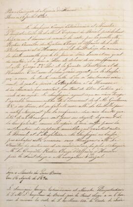 Cópia de Circular enviada por Monsenhor Francisco Corrêa Vidigal (s.d-1838) para Conde de Liedeke...