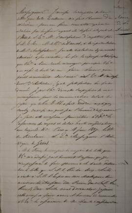 Cópia de nota diplomática, com data de 25 de agosto de 1827, acusando o recebimento de carta do r...