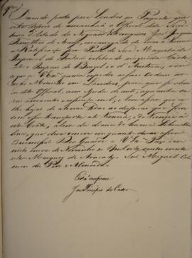 Cópia de aviso enviado por João Carlos Augusto de Oyenhausen-Gravenburg (1776-1838), Marquês de A...