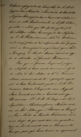 Cópia de despacho enviado por Miguel Calmon du Pin e Almeida (1794-1865), Marquês de Abrantes, co...