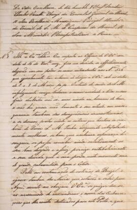 Cópia de ofício enviado por José Matheus Nicolay, com data de 23 de abril de 1831, acusando o rec...