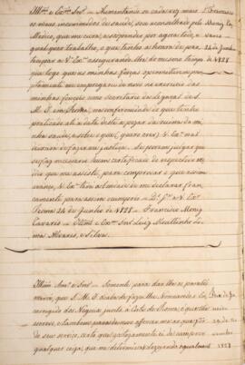Cópia de despacho enviado por Francisco Gomes da Silva (1791-1852) para o novo encarregado de neg...