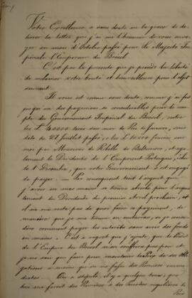 Cópia de carta enviada por N. M. Rothschild, para D. Pedro I (1798-1834), datada em 15 de novembr...